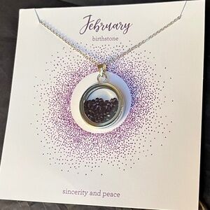 February Amethyst Shaker Birthstone Necklace 18” chain